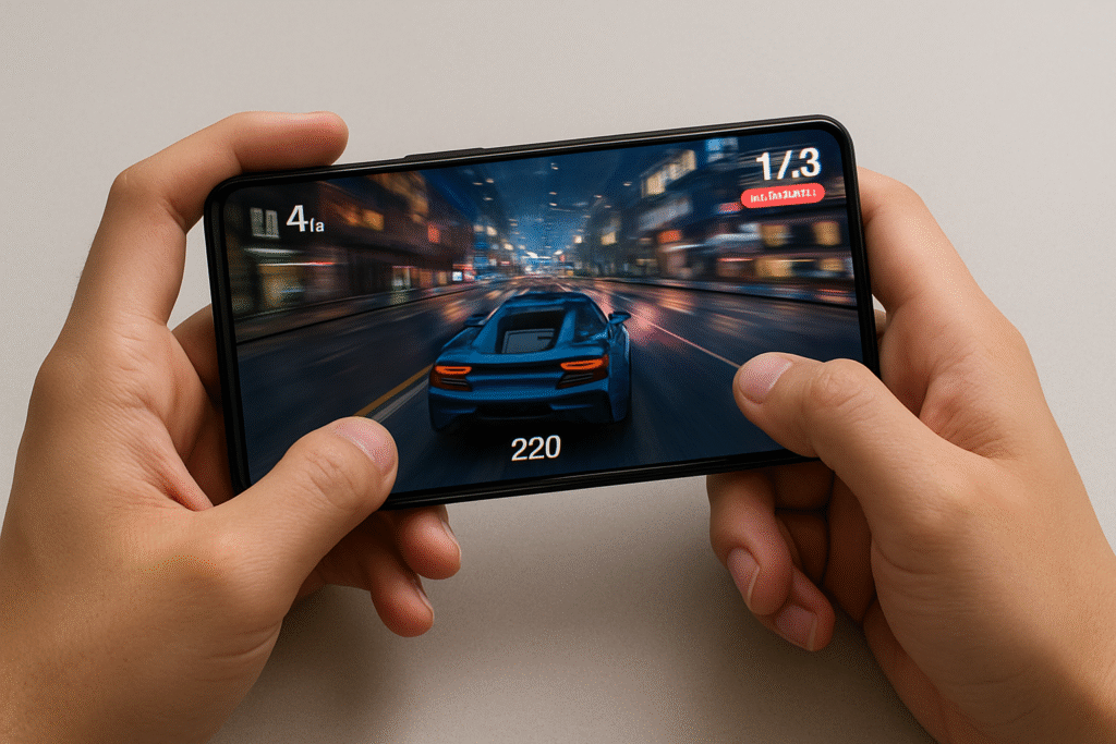 iQOO 15 smartphone during gaming, showing smooth graphics and high performance – Snapdragon 8 Elite Gen 5 processor