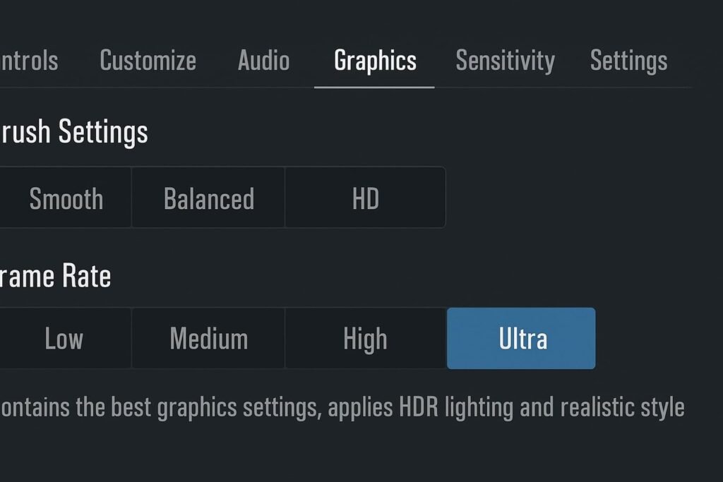 S24 FE 5G BGMI graphics settings screenshot image