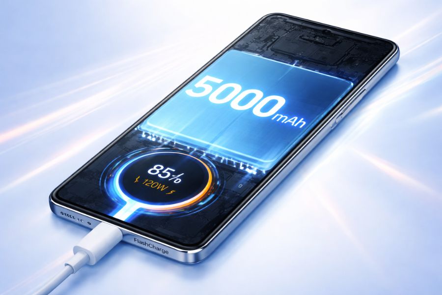 Smartphone battery performance with fast charging support and long lasting usage