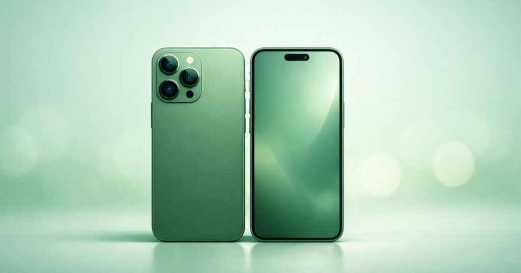 Vivo X300 FE green color premium smartphone design India front and back view