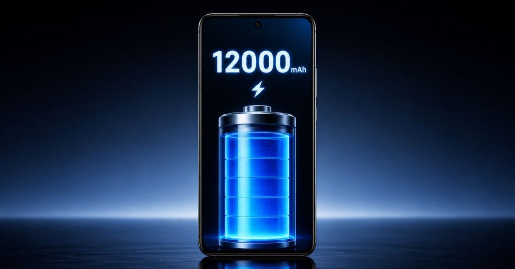 Redmi 12000mAh battery smartphone concept with long backup